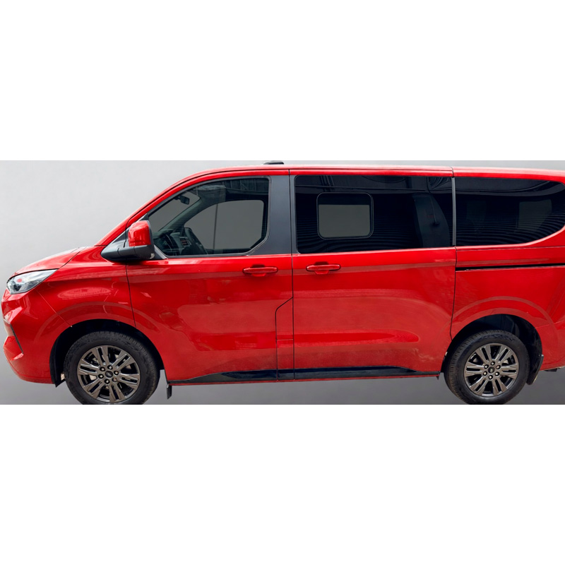 RGM Set Zijpanelen  Volkswagen Transporter T7 2024- & Ford Transit/Tourneo Custom 2023- Korte wielbasis - Glanzend Zwart