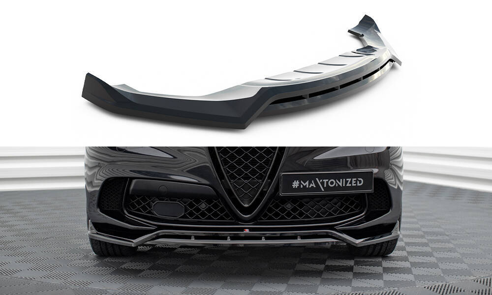 Voorspoiler Alfa Romeo Stelvio Quadrifoglio Maxton Glans Zwart