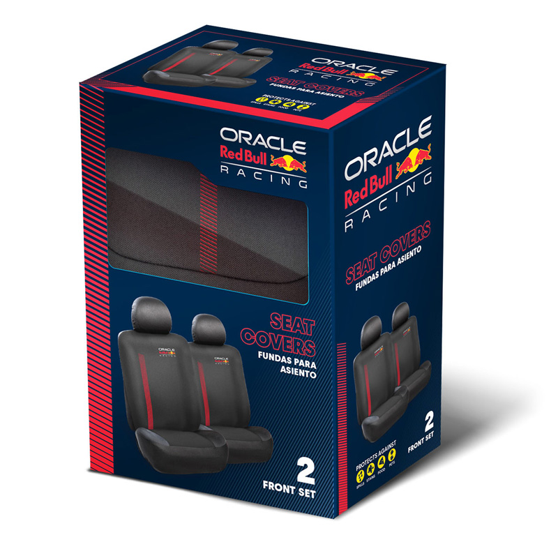 Red Bull Oracle Universele stoelhoezenset MV1 - 6-delige set - Zwart/Rood - geschikt voor Side-Airbags