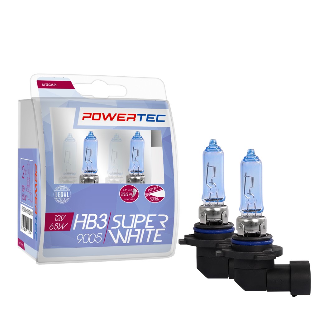 Mtech Powertec SuperWhite HB3 lampen 12V DUO