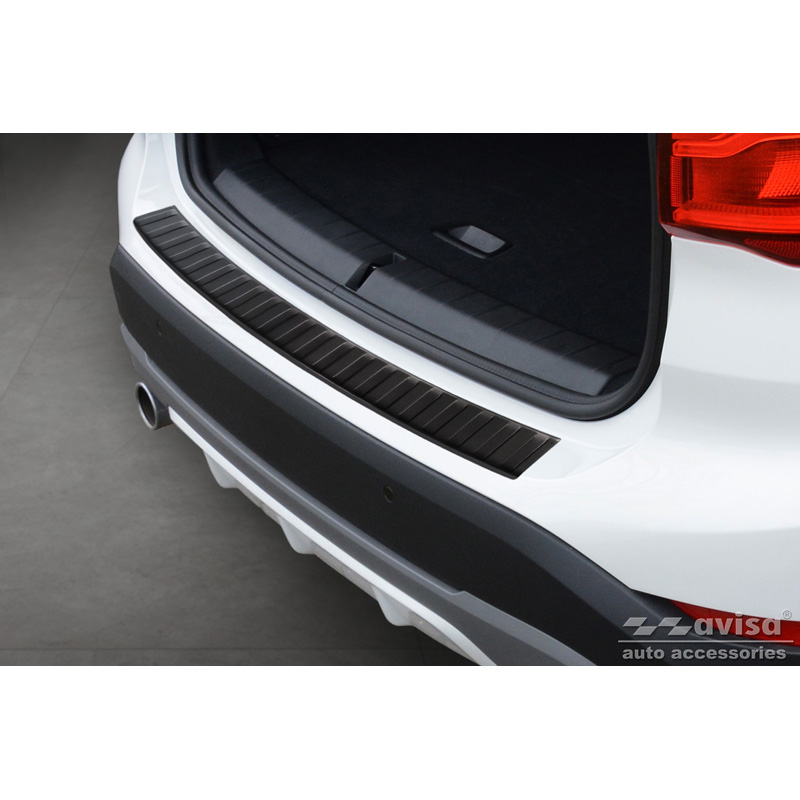 Matzwart RVS Achterbumperprotector  BMW X1 (F48) 2015-2022 'Ribs'