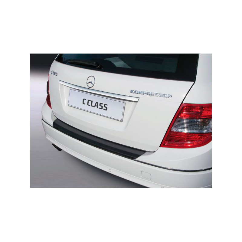 ABS Achterbumper beschermlijst  Mercedes C-Klasse W204 Kombi 2007-2011 (excl. AMG) Zwart