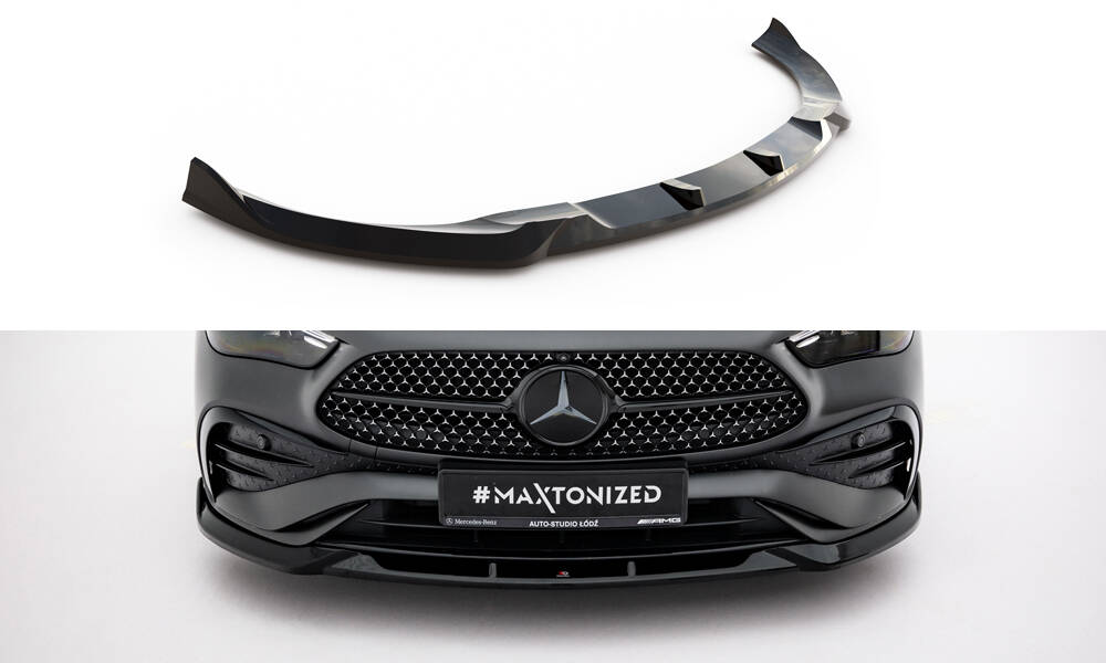 Voorspoiler V.2 Mercedes-Benz CLE AMG-Line C236 Maxton Glanzend zwart