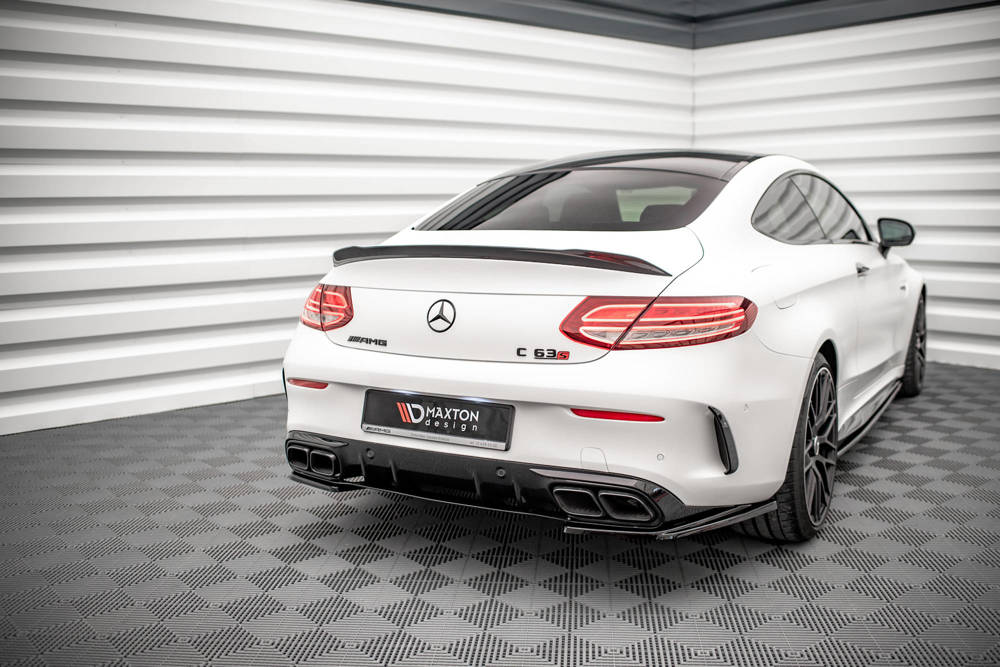 Zijdiffusers Mercedes AMG C63 Coupe W205 FL Maxton Glans Zwart