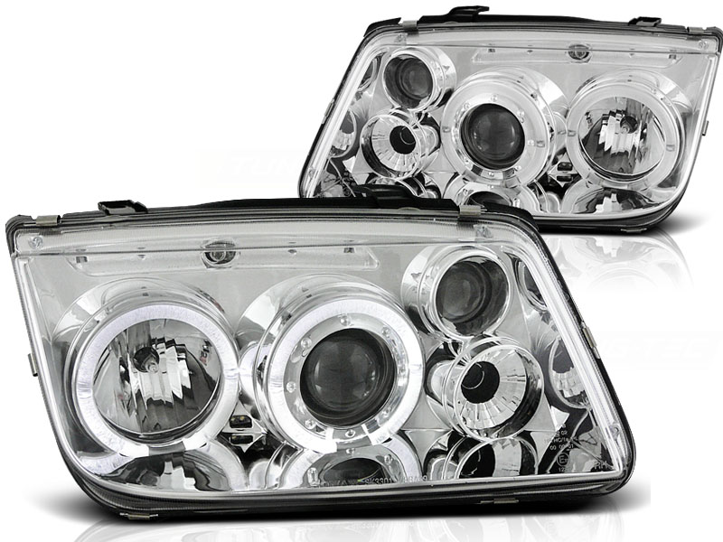 Faros VW Bora Angel Eyes cromo