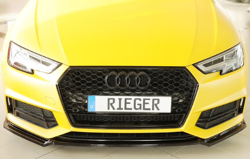 Voorspoiler Audi A4/S4 B9 Rieger glans zwart