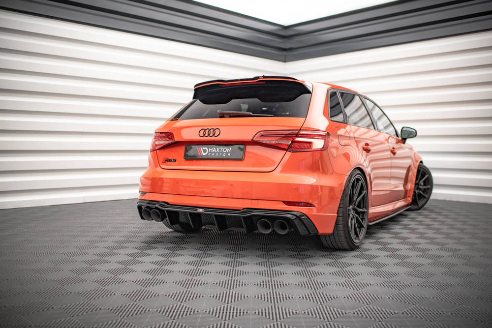 Diffuser Audi RS3 8V Sportback FL Maxton Glans Zwart met Milltek Uitlaat Chroom