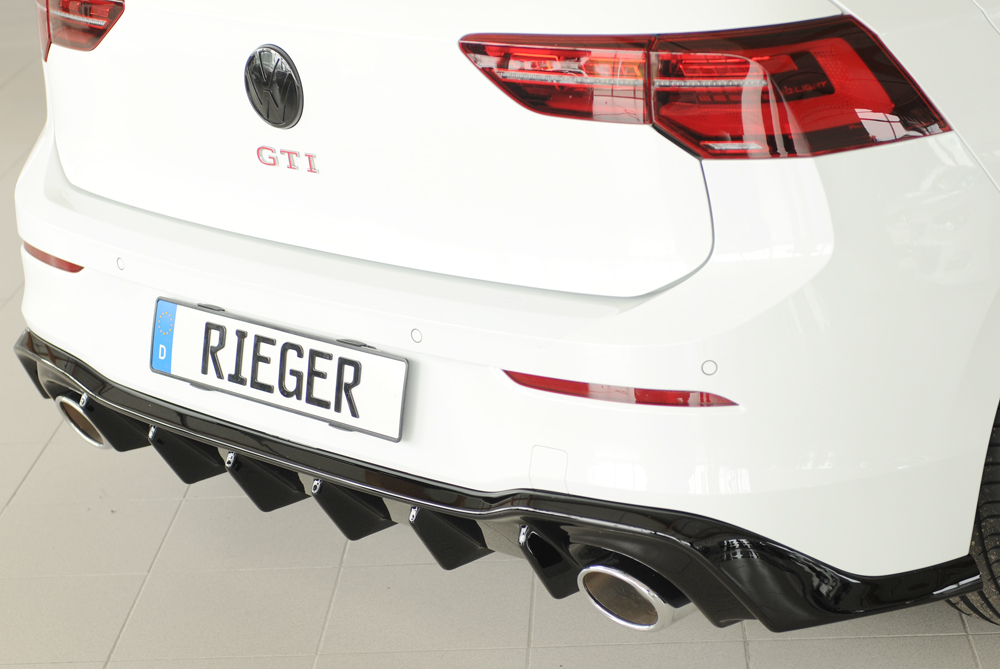 Diffuser Volkswagen Golf 8 GTI Clubsport Rieger Glans Zwart