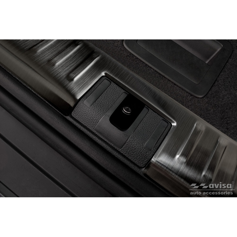 Zwart RVS Binnenste Achterbumperprotector  Skoda Kodiaq 2017-2021 & Facelift 2021-2024 'Ribs'