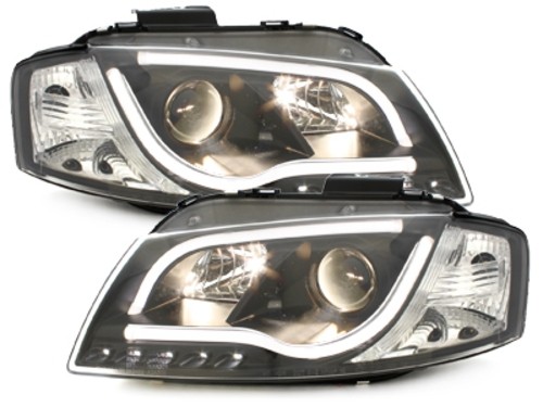 Headlights Audi A4 8E A3 8P 03-08 Tube Light LED chome