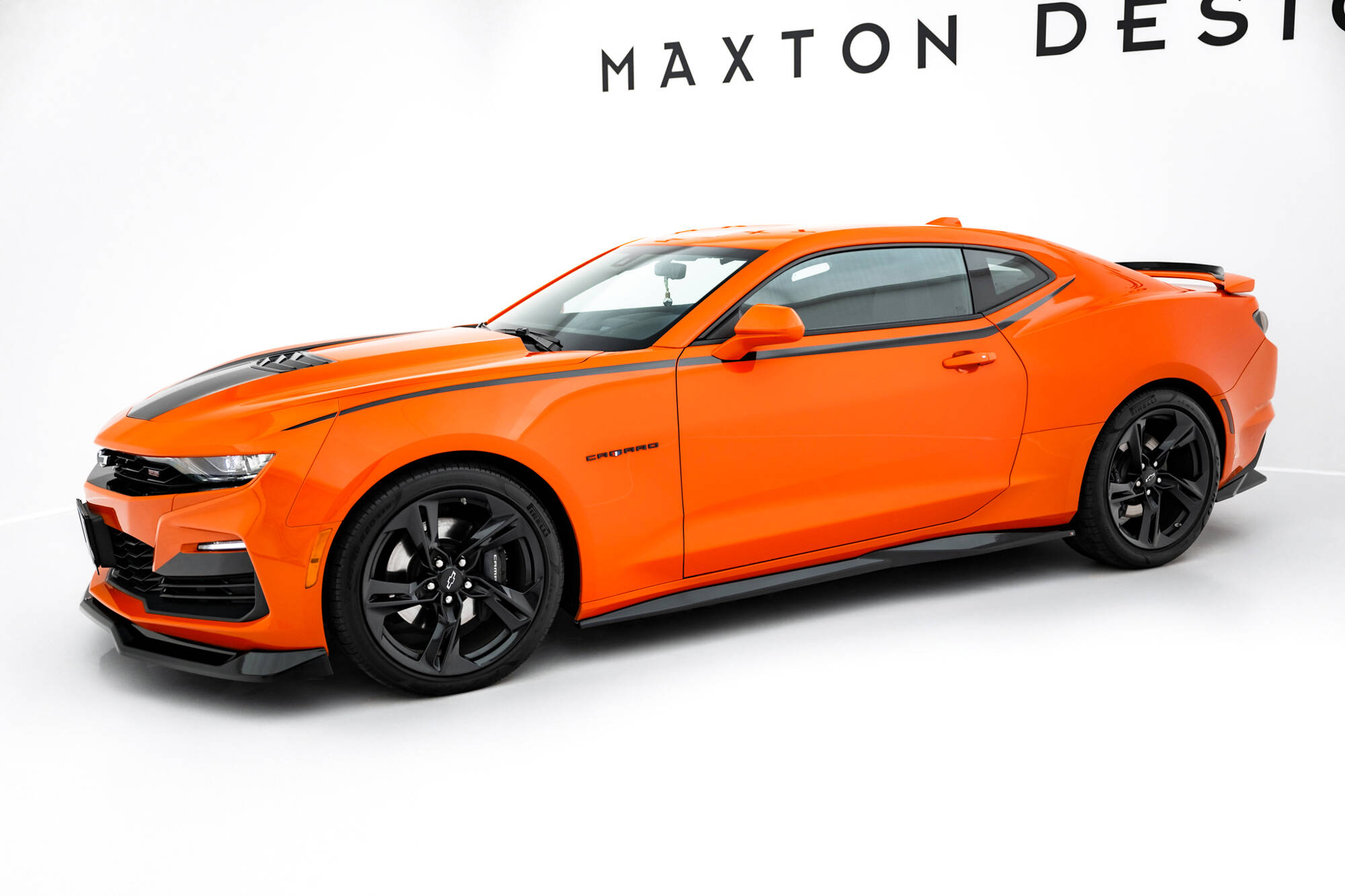 Zijskirts V.1 Chevrolet Camaro SS MK6 Facelift Maxton Glanzend zwart
