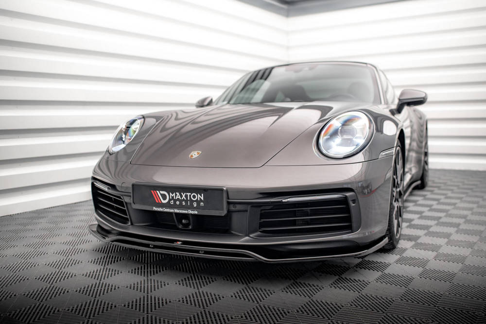 Voorspoiler Porsche 911 992 Carrera & Carrera S Maxton Glans Zwart
