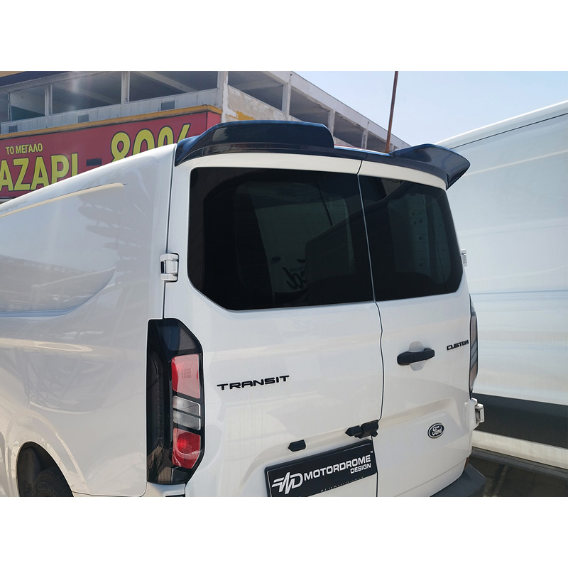 Motordrome Dakspoiler V.3  Ford Transit Custom (V710) 2023- & Volkswagen Transporter T7 2024- (met 2 achterdeuren) (PU)