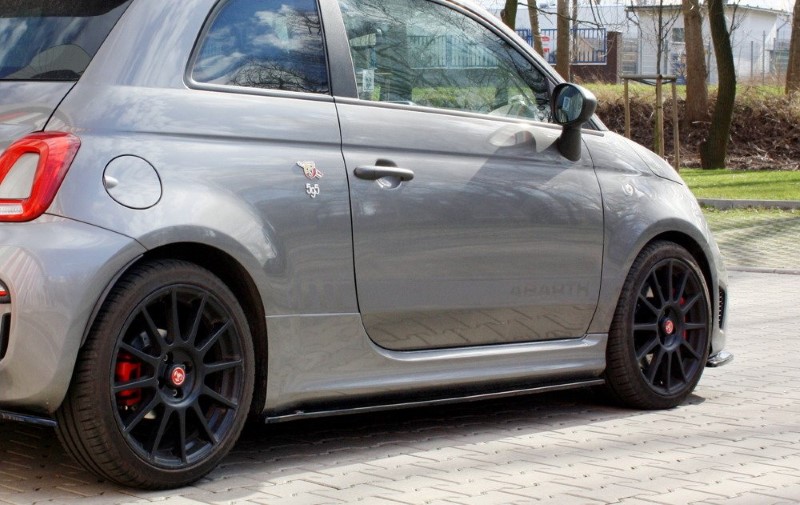 Zijskirts Diffusers Fiat 500 Abarth Facelift MK1 Glanzend Zwart