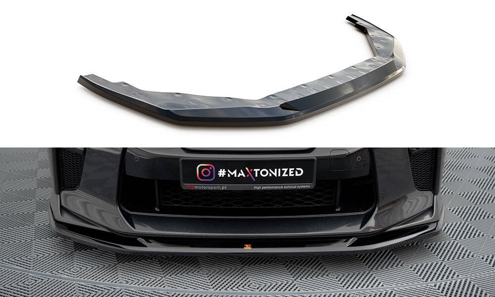 Voorspoiler V.1 Nissan GTR R35 17-22 Maxton Glans Zwart