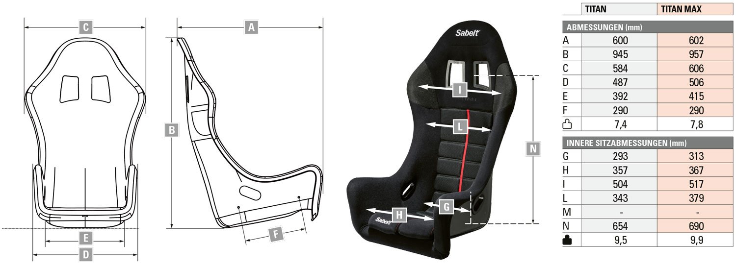 Sportstoel Sabelt Titanium Racestoel FIA L