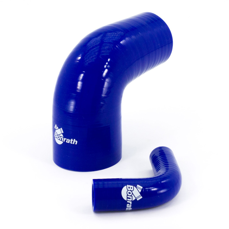 Bonrath Siliconen slang Reducer 90 graden bocht - Lengte:50mm - Ø89>70mm
