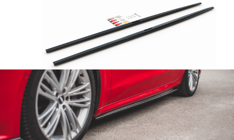 Zijskirts Audi A7 C8 S-Line Maxton Glanzend Zwart