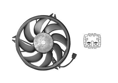 ventilator compleet voor radiator, Airco, 2 pins, 250w, 385 mm d