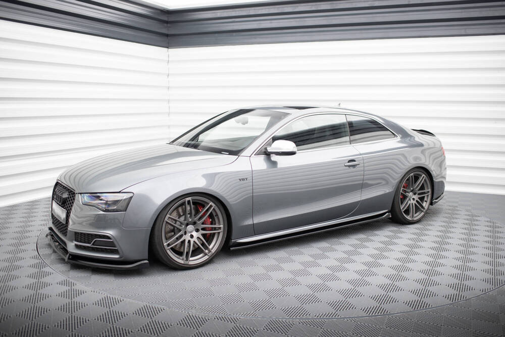 Zijskirts Audi A5 S-Line / S5 8T Coupe FL Maxton Glans Zwart
