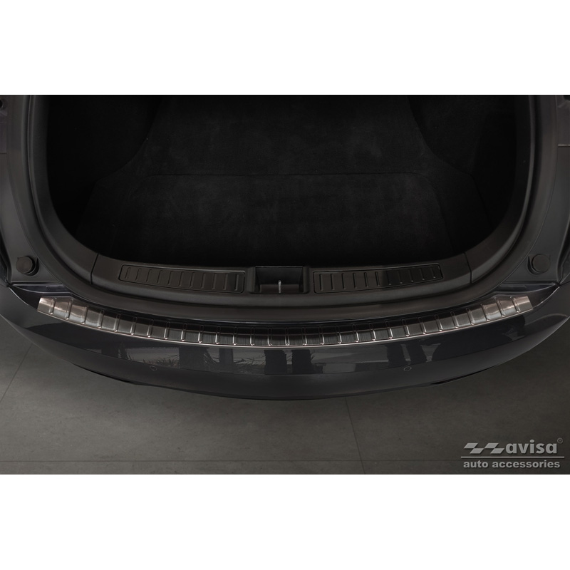 Zwart RVS Achterbumperprotector  Tesla Model S 2012- 'Ribs'