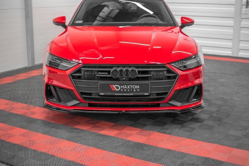 Voorspoiler V.1 Audi A7 C8 S-Line Maxton Glanzend Zwart