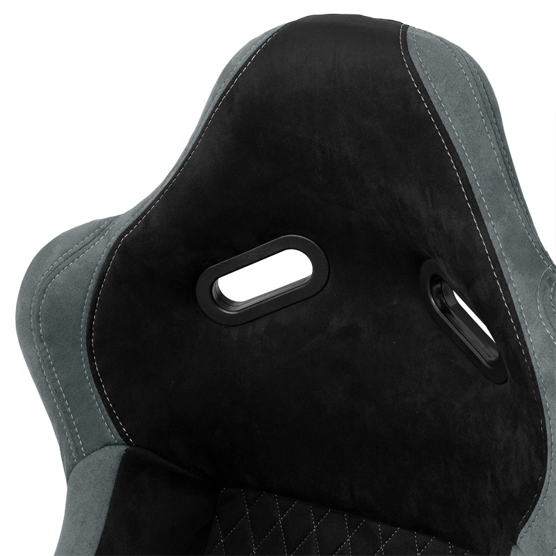Sportstoel 'LV' - Zwart/Grijs - Vaste polyester rugleuning - incl. sledes