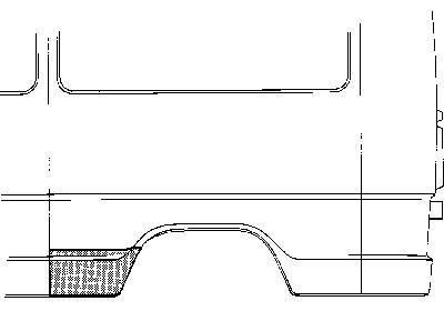 aansluitstuk, wb = 3700, links Mercedes W601/W602, 207D, 1977 -