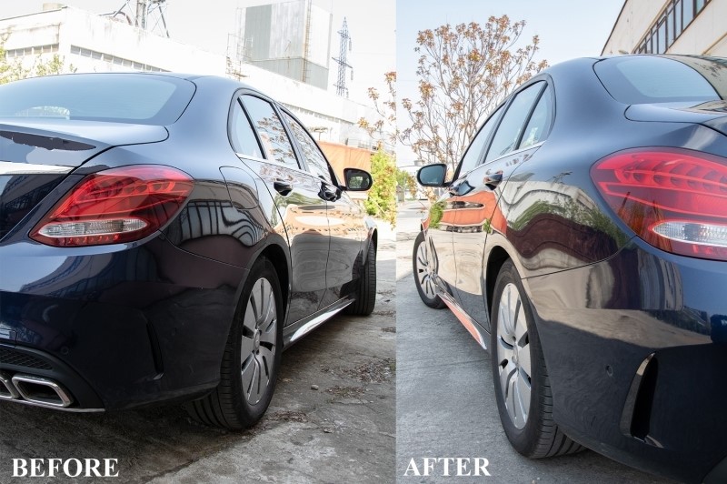 Diffuser Achterbumper Mercedes C-Klasse W205 AMG Glans Zwart