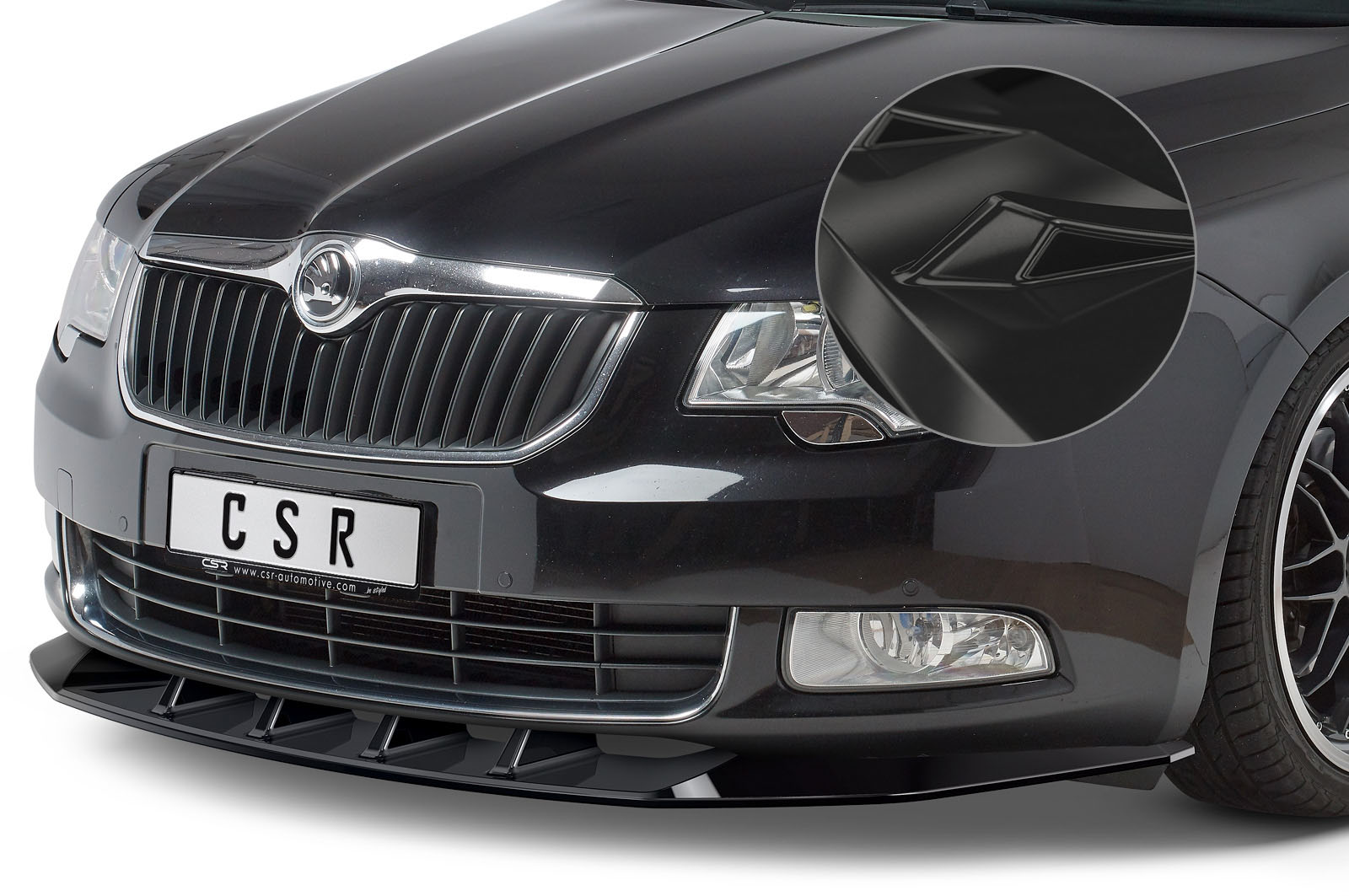 Voorspoiler Skoda Superb II Glans Zwart – 2008–06/2013