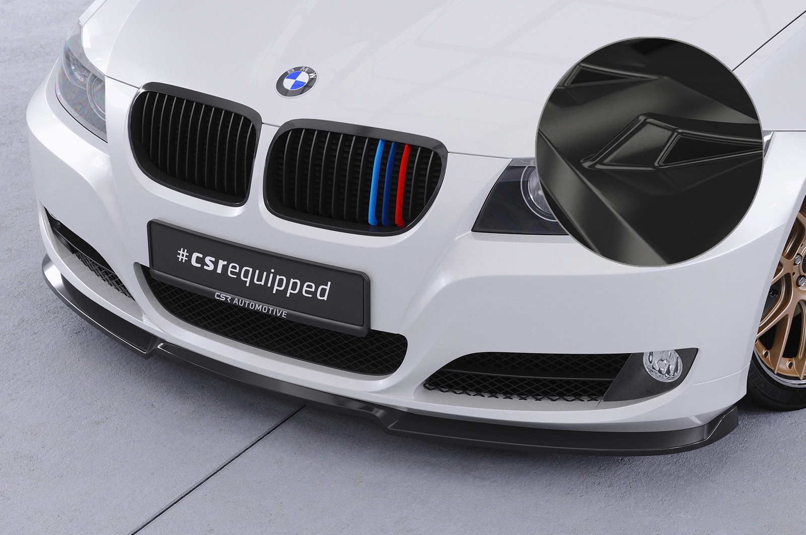 Voorspoiler BMW 3er E90/E91 LCI 2008-2012 Glans Zwart – CSR