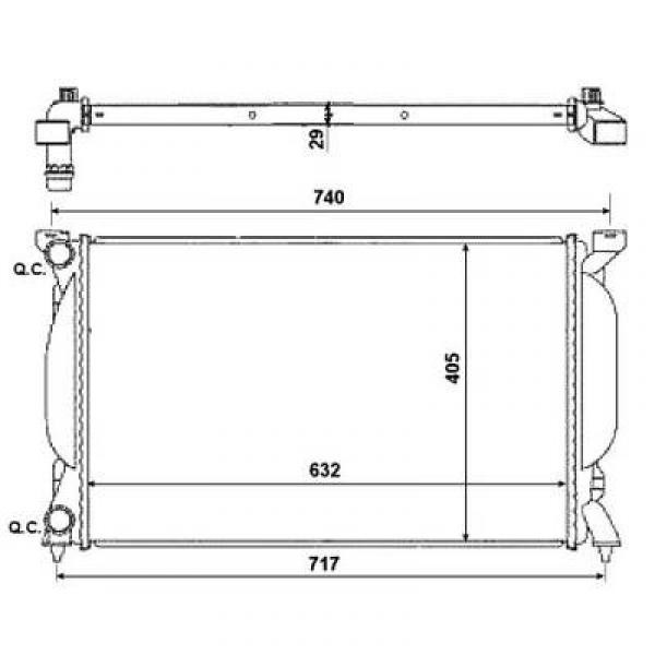 Radiator Audi A4 8H / AUDI A6 00->> 630x415x24