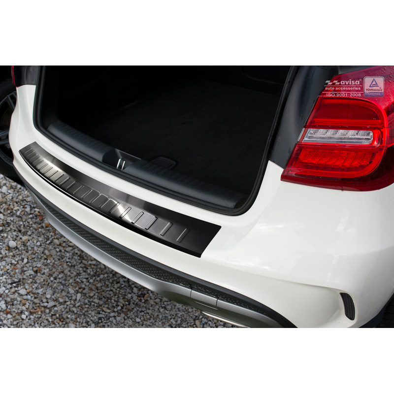 Zwart RVS Achterbumperprotector  Mercedes GLA 2013-2020 'Ribs'