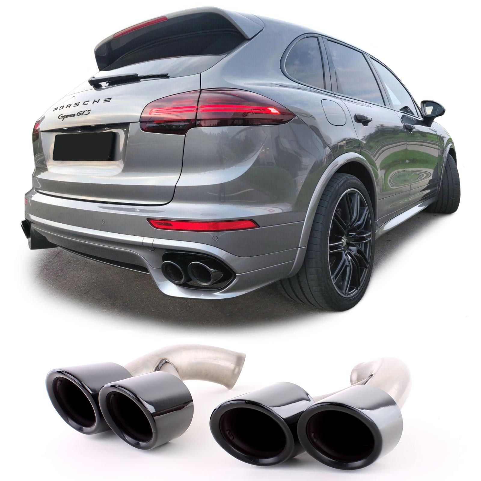Exhaust tips Porsche Cayenne 958 92A Facelift GTS Look 14-17