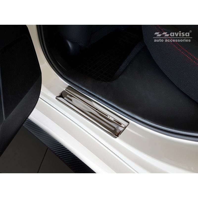 Zwart glanzend RVS Instaplijsten  Honda Civic X HB 5-deurs 2017-2022 'Sportline' - 4-delig