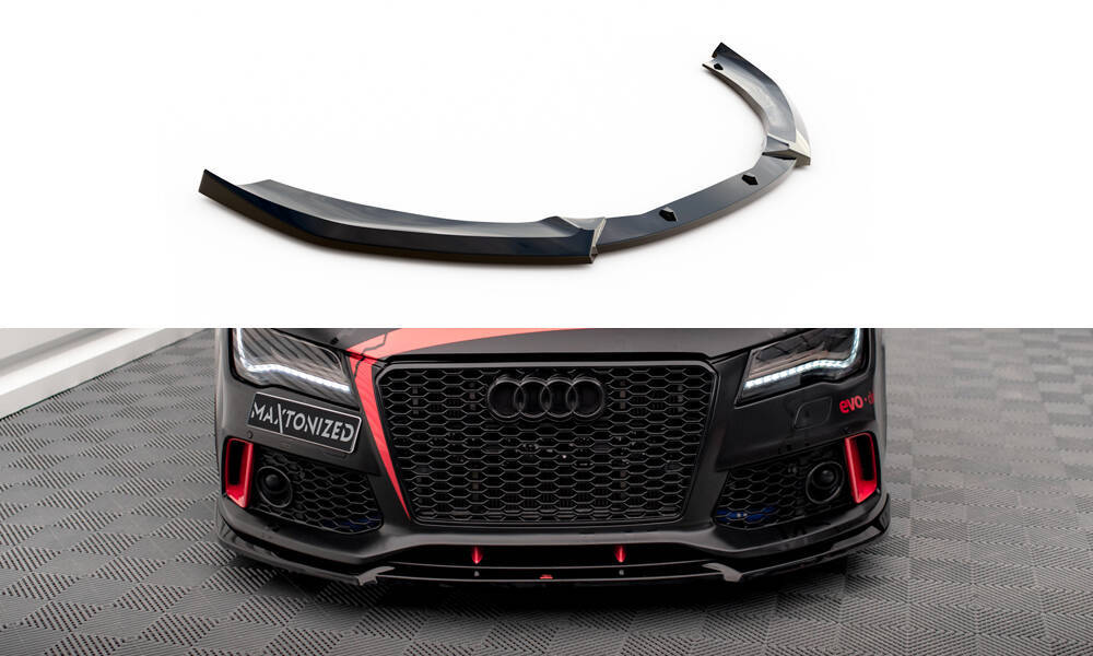 Voorspoiler Audi A7 C7 met RS7 Look Bumper Maxton Glans Zwart