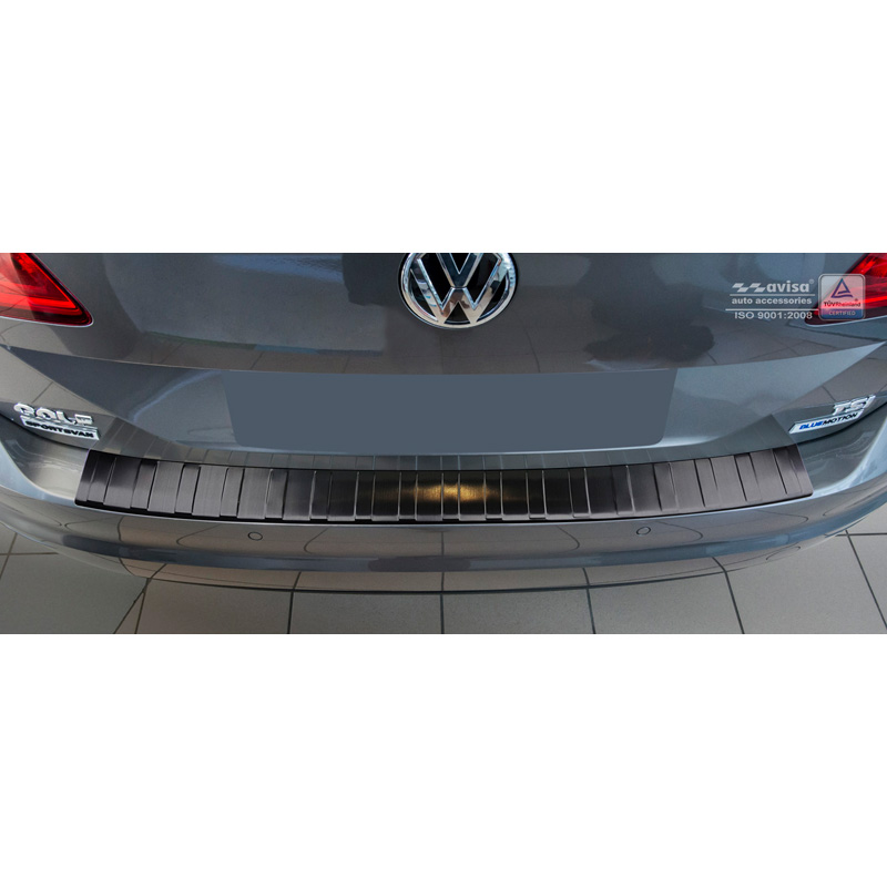 Zwart RVS Achterbumperprotector Volkswagen Golf VII Sportsvan 20
