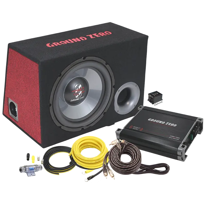 Ground Zero GZ BASS KIT 12.300X-II – Subwoofer, Versterker & Kabelset