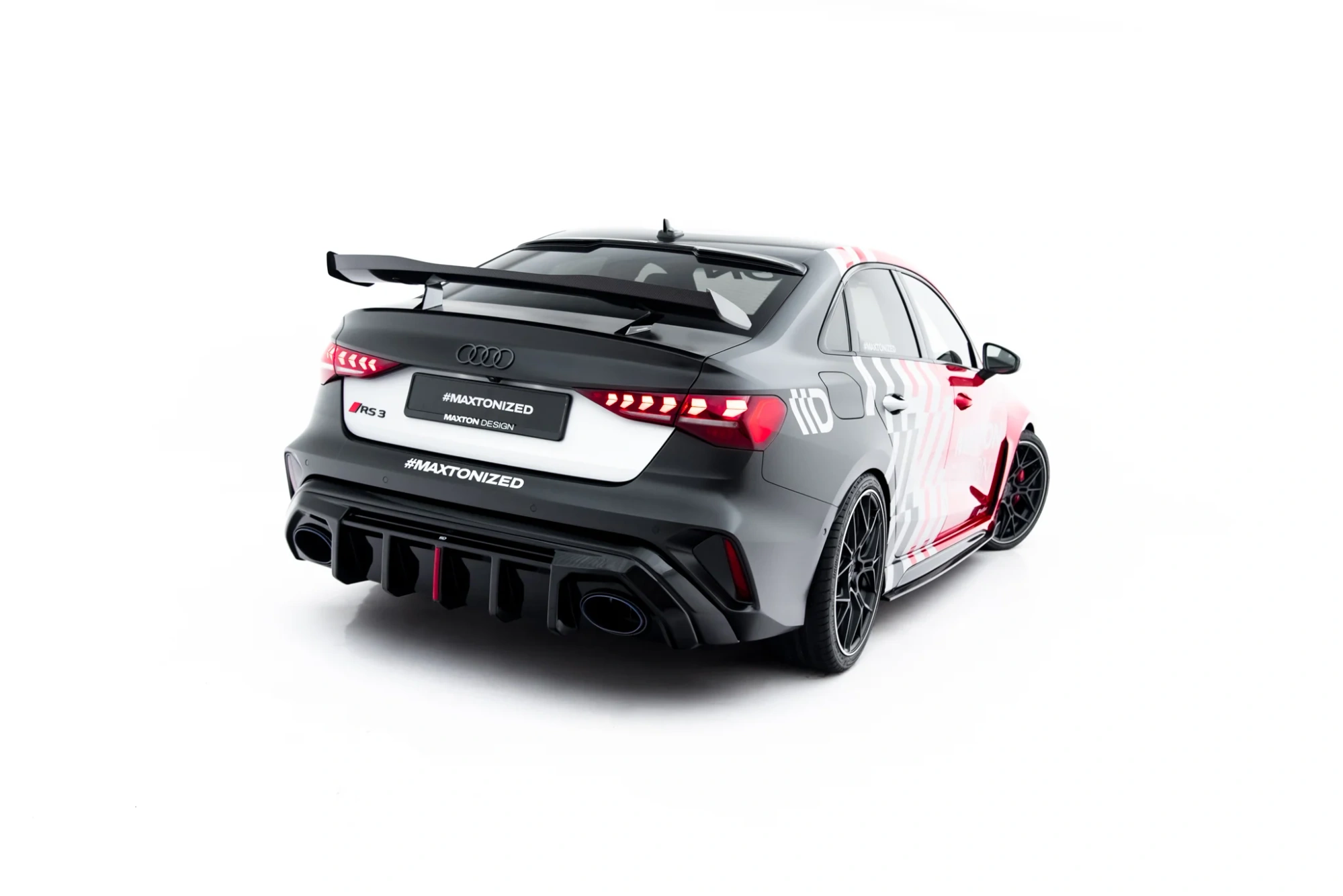 Diffuser Audi RS3 Sedan 8Y Facelift Maxton Glans Zwart