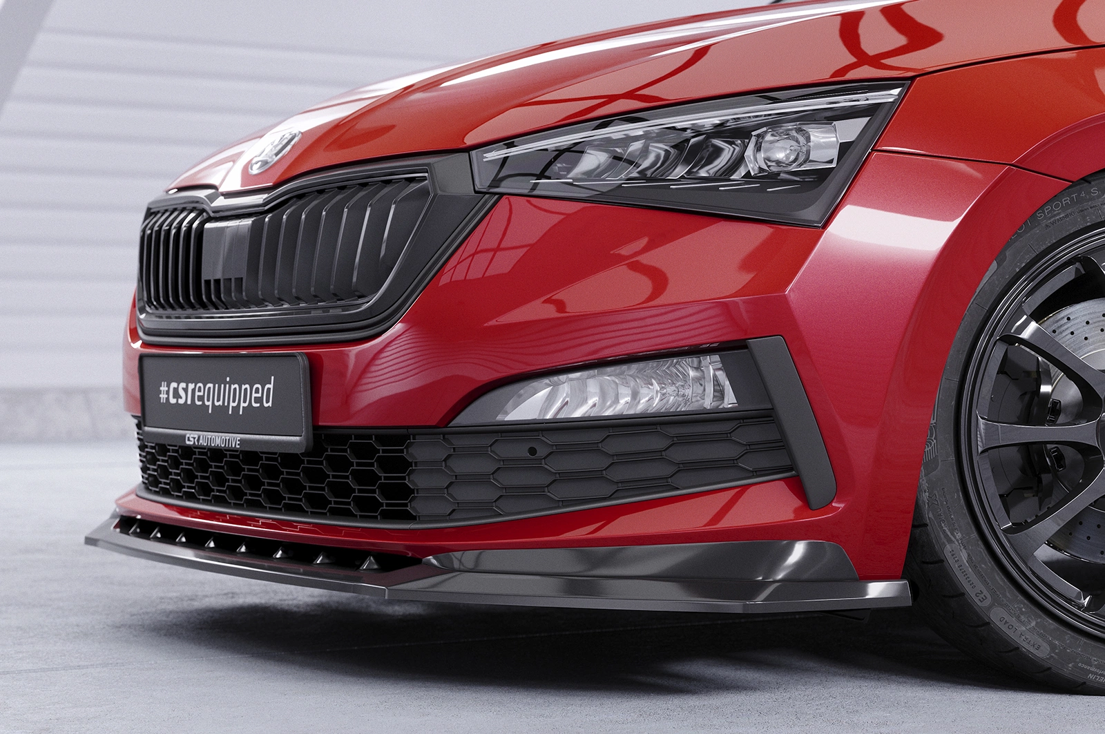 Voorspoiler Skoda Scala Monte Carlo glans zwart