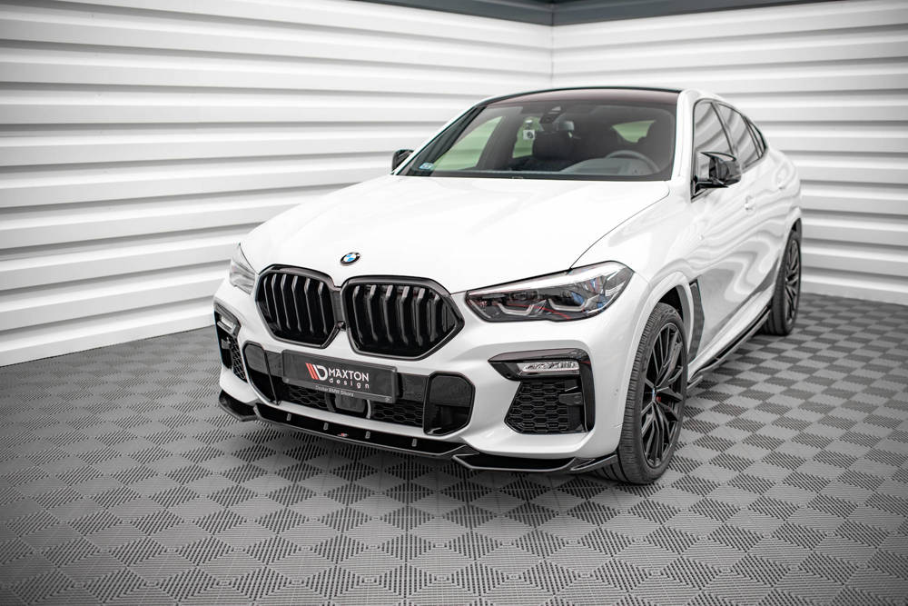 Voorspoiler V.1 BMW X6 M-pakket G06 glans zwart