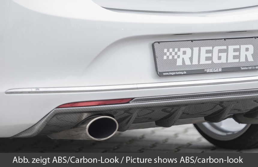 Achterdiffuser Opel Astra J Rieger uitlaat links glans zwart