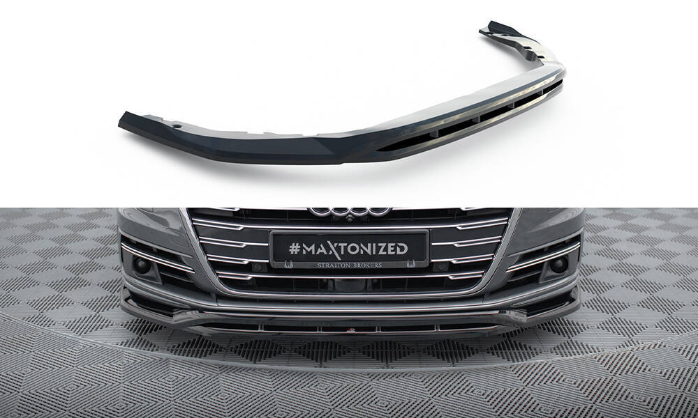 Voorspoiler Audi A8 D5 Maxton Glans Zwart