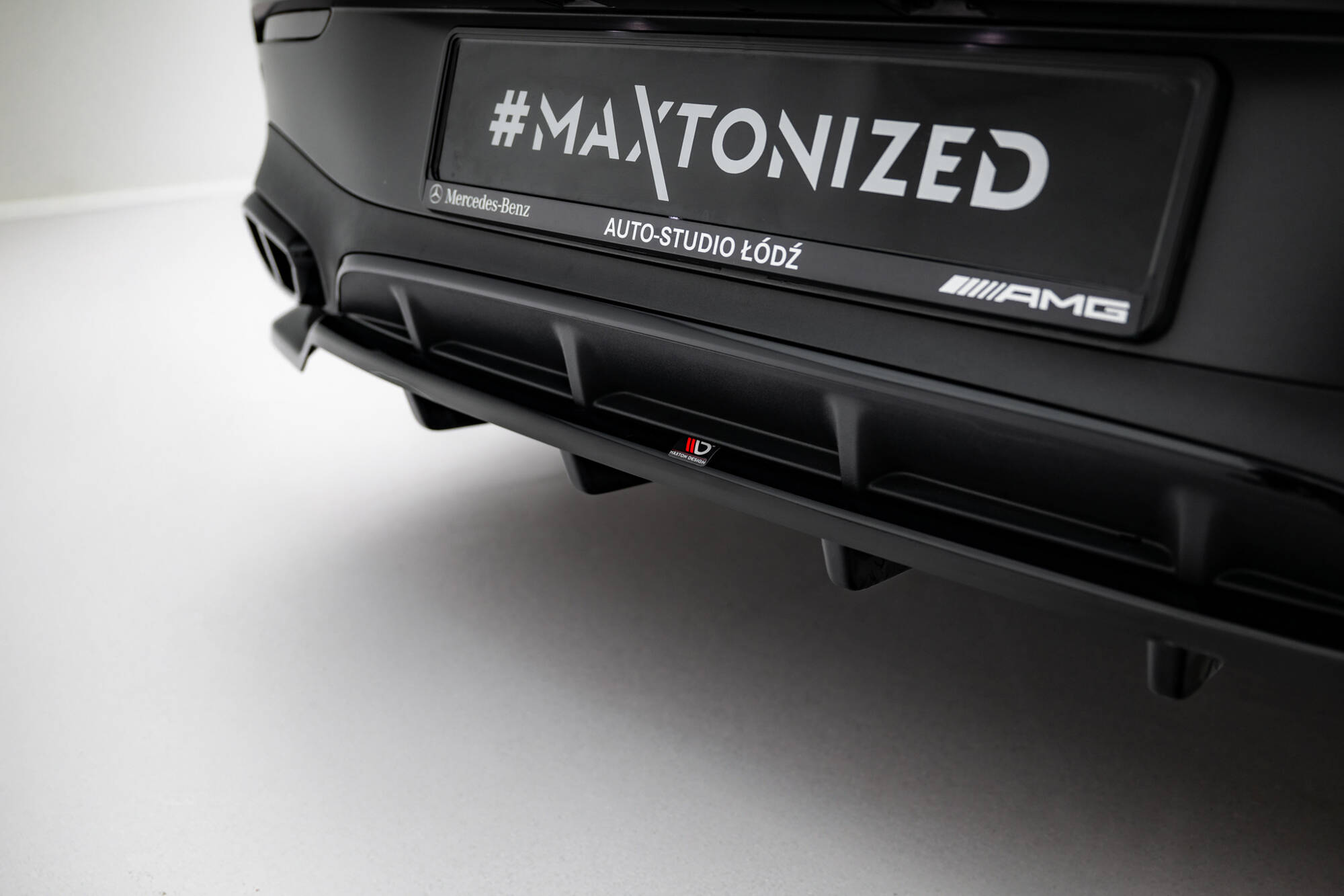 Achter Diffuser Mercedes-Benz CLE AMG-Line C236 Maxton Glanzend zwart