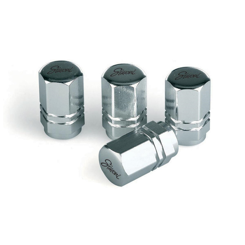Simoni Racing Ventielkapjes Hexagonal - Chroom - 4 stuks