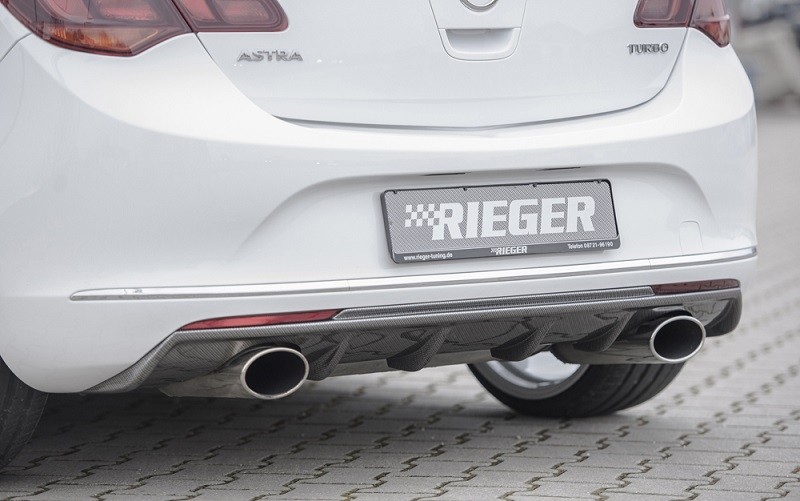 Achteraanzet Carbon-look Rieger Opel Astra J 5-deurs (2-uitspari