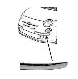 voorbumperlijst, chroom, onder, links Fiat 500, 2007 -