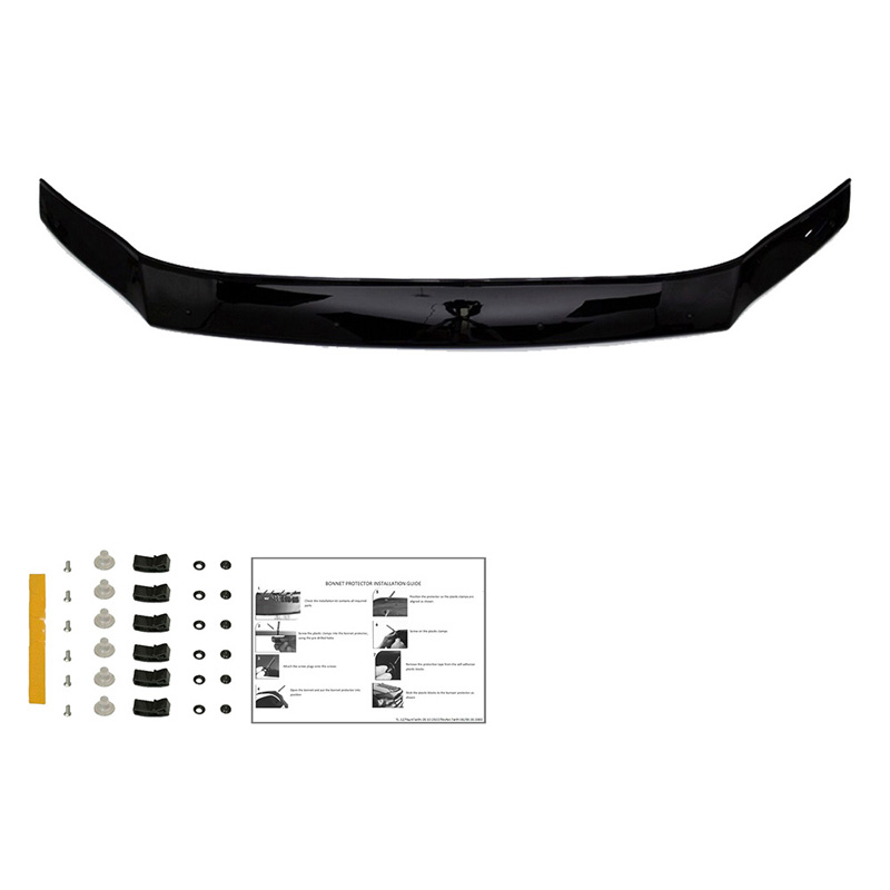 Motorkapbeschermer (steenslagcover)  Volkswagen Crafter MK2 2016- & MAN TGE MK1 PreFacelift 2016- - Glanzend zwart