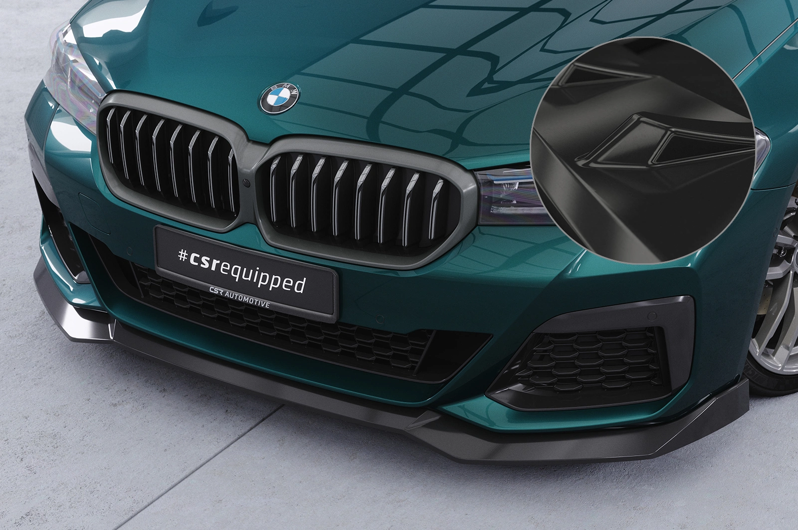 Voorspoiler BMW 5er G30/G31 M-Paket LCI Glans Zwart – CSR Design (07/2020-)