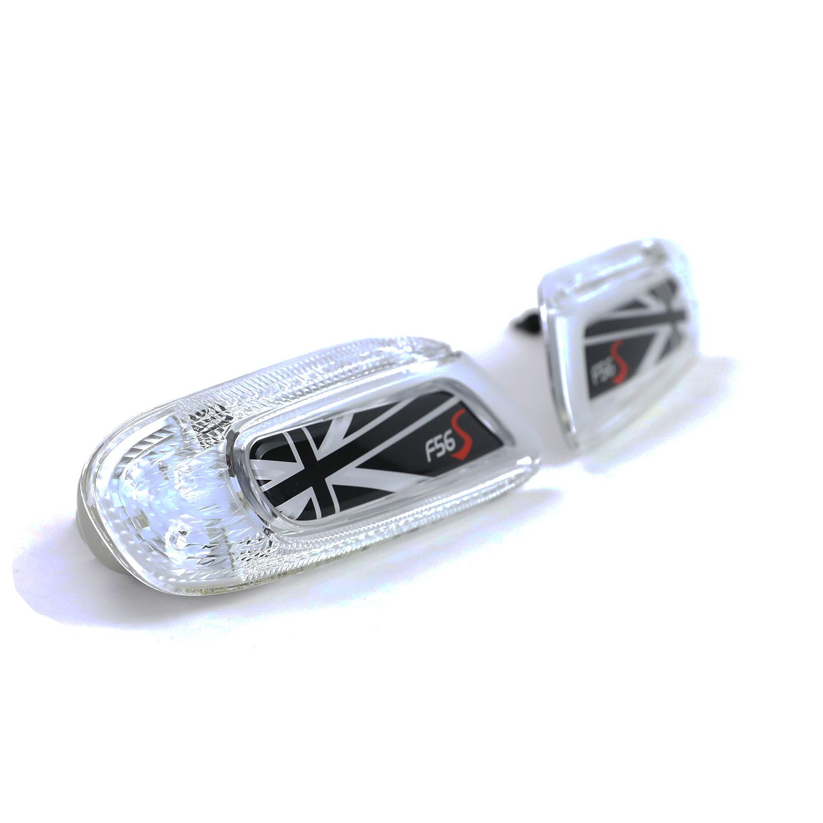 Knipperlichten Mini One/Cooper F55, F56, F57 LED Chroom Zwart Flag